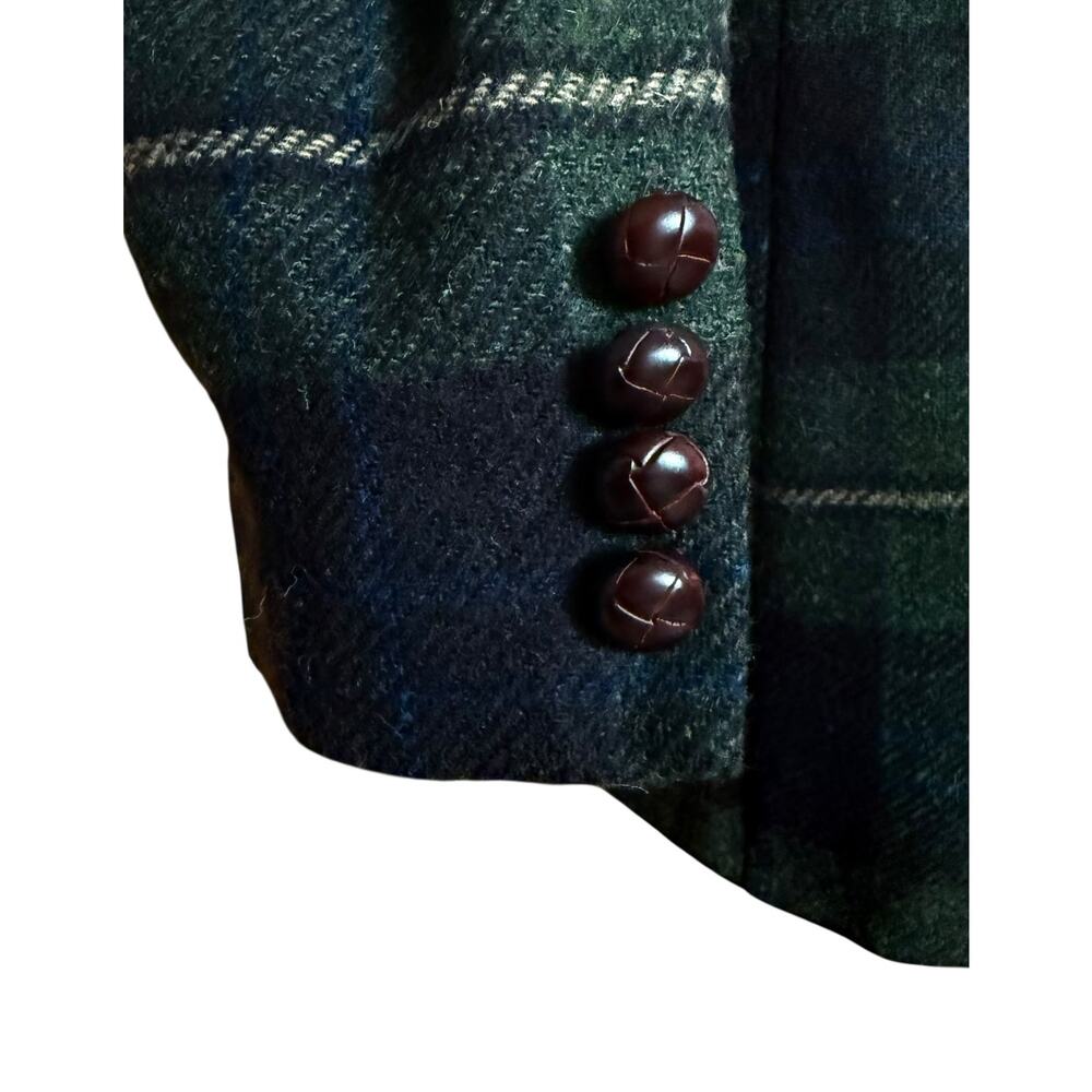 LAUREN RALPH LAUREN Vintage 100% Wool Plaid Blazer Size 6P Fully Lined - Picture 8 of 12
